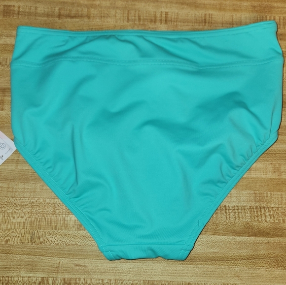 LAND'S END Women’s Tummy Control High Waisted Bikini Bottoms Emerald Green, 4 - Picture 3 of 10